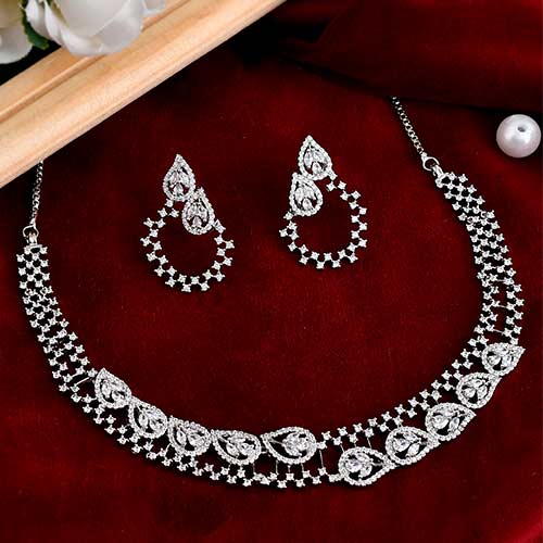 Brass American Diamond Jewellery Set Online jewellery shopping