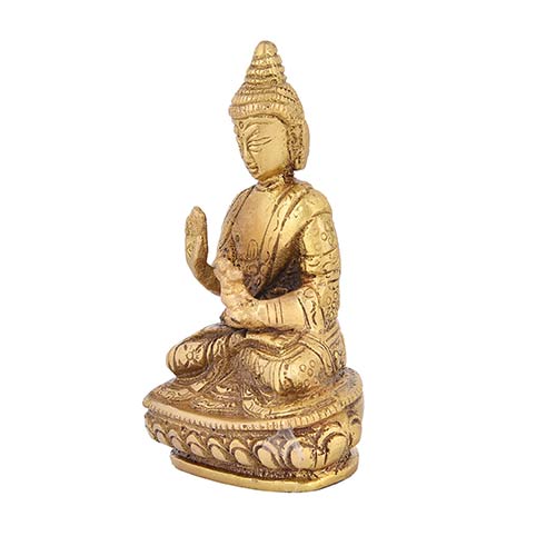 Indian handicraft Brass Buddha Statue Glossy Buddha statue for home