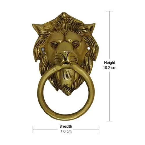 Indian Handicraft Brass Lion-face Door Knocker Handicraft items online
