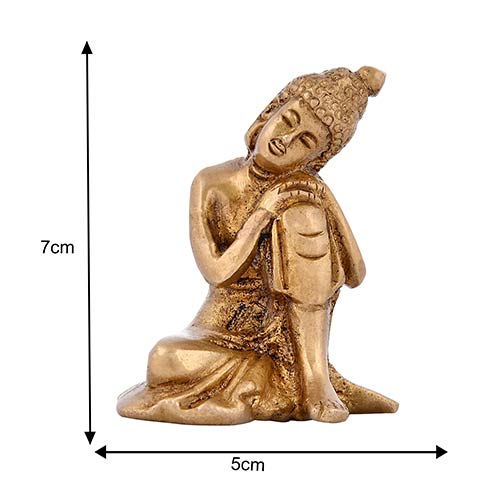 Indian handicraft Brass Resting Buddha Statue Thinking Pack of 1 Brass buddha statue