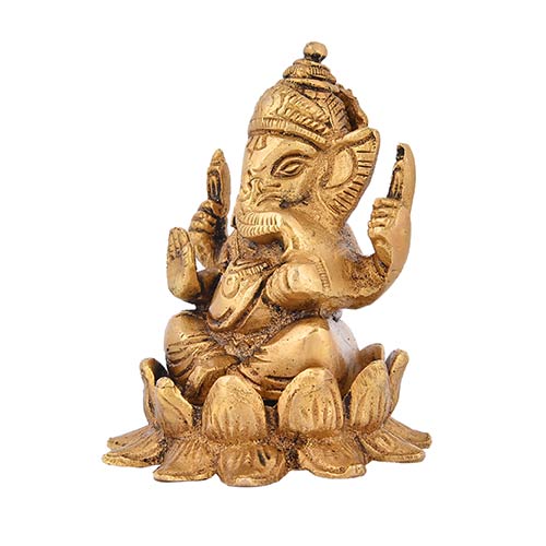 Indian handicraft Brass Laxmi Ganesha pair Set 2 in 1 Handicraft items online