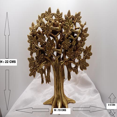 Brass Tree of Life – Kalpavriksha for fortune, good luck and prosperity Decorative items for living room