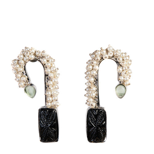 Black Pearl Handcrafted Earrings Online jewellery shopping