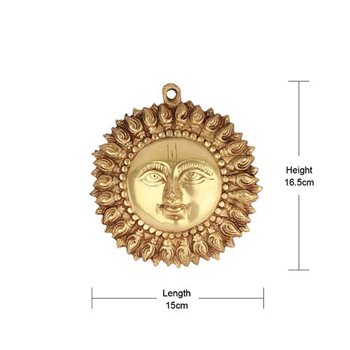 Metal Brass Sun Brass Surya Wall Hanging Decorative items for living room