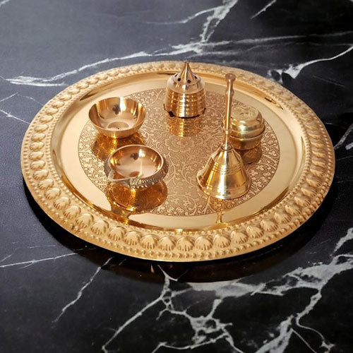 Brass pooja thali set online Brass pooja thali set online