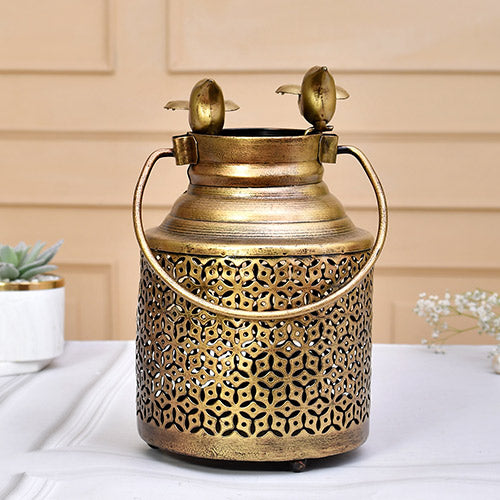LALI’S Flying Birds Golden Tealight Candle Holder, Degchi – Tealight Holder for Home Decor Decorative items for living room