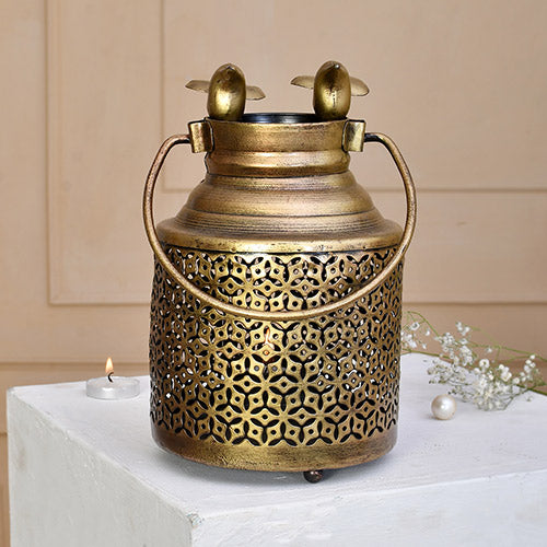 LALI’S Flying Birds Golden Tealight Candle Holder, Degchi – Tealight Holder for Home Decor Decorative items for living room