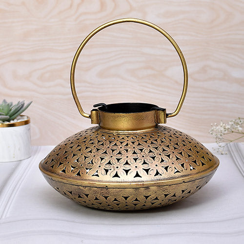 Cast Iron Antique Degchi Style for Dhoop Holder and Candle Light | Incense Burner | Dhoop Dani | Pooja Items | | Antique Lantern Decorative items for living room