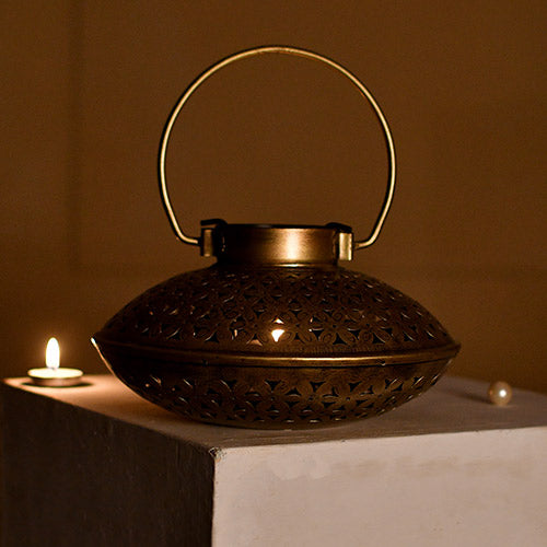 Cast Iron Antique Degchi Style for Dhoop Holder and Candle Light | Incense Burner | Dhoop Dani | Pooja Items | | Antique Lantern Decorative items for living room