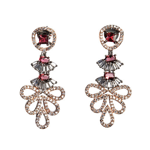 Maroon Gold Tone Kundan Necklace with Earrings – Jewellery Set Affordable jewellery singapore