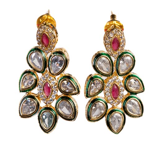 Multi-coloured Meenakari Neckpiece with Earrings – Jewellery Set Online jewellery shopping