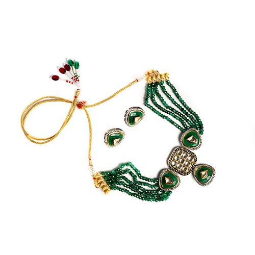 Green-tone Gold Choker Necklace – Jewellery Set Affordable jewellery singapore