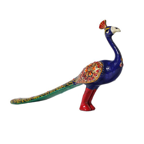 Indian Handicraft Graceful Meenakari Peacock (5 inches) Handicraft items online