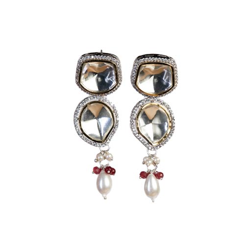 Red and White Beads Necklace Set with Earrings Jewellery online singapore