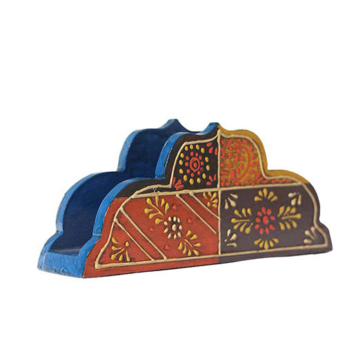 Hand-painted Wooden Napkin / Tissue Holder Indian handicrafts online shopping