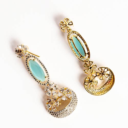 Turquoise Silver-tone Handcrafted Earrings Affordable jewellery singapore