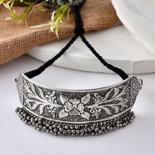 Brass Oxidised Choker Necklace in Antique finish – Jewellery Set Jewellery online singapore