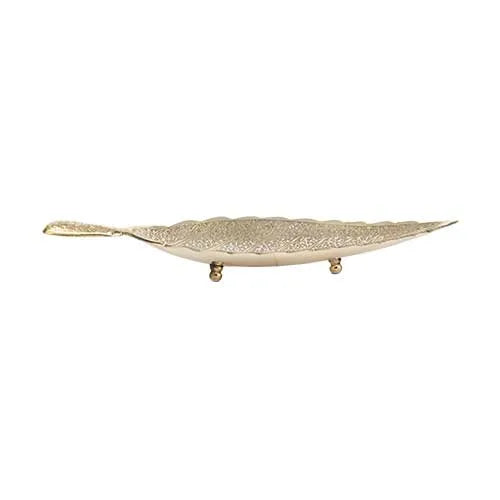 Indian Handicraft Golden Leaf Brass Serving Platter Indian handicrafts online shopping