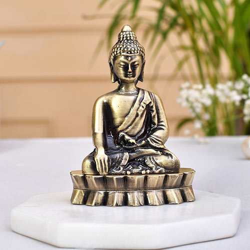 Indian Handicraft Meditating Lord Gautam Buddha Murti Sculpture Statue Puja Car Dashboard Idol Decorative Showpiece Buddha statue for home