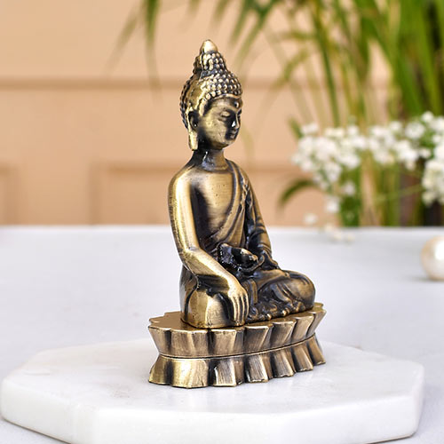 Indian Handicraft Meditating Lord Gautam Buddha Murti Sculpture Statue Puja Car Dashboard Idol Decorative Showpiece Buddha statue for home