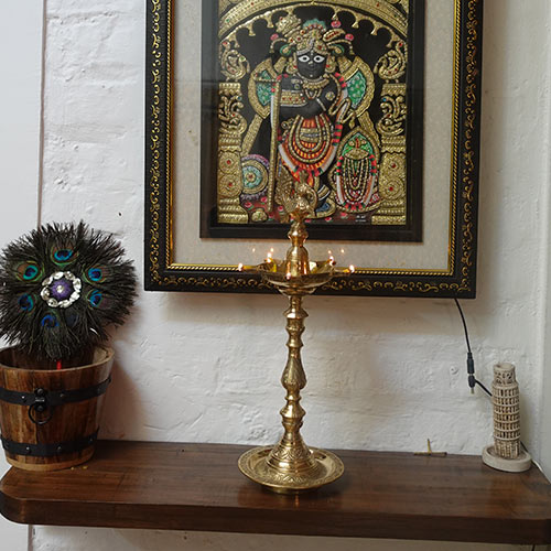 Indian handicraft Brass Diya Peacock Kuthu Vilakku/Inauguration Lamp 14 Handicraft items online