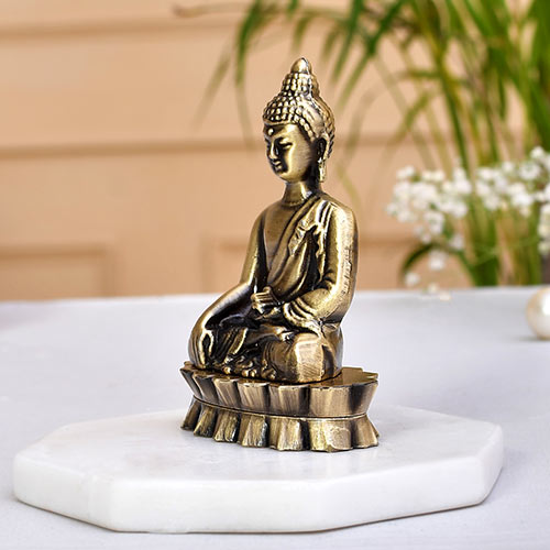 Indian Handicraft Meditating Lord Gautam Buddha Murti Sculpture Statue Puja Car Dashboard Idol Decorative Showpiece Buddha statue for home