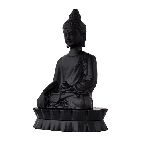 Indian Handicraft Meditating Lord Gautam Buddha Murti Sculpture Statue Puja/Car Dashboard Idol Decorative Showpiece (Metal Alloy, Black) Buddha statue for home