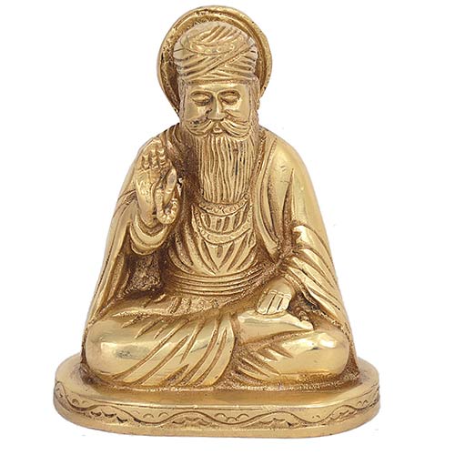 Indian handicraft Rare brass statue of Shri Guru Nanak Dev jee